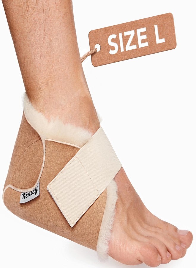 Kenley Heel Protectors for Pressure Sores - 100% Medical Sheepskin - Heel Protectors for Bed Sores - Includes ONE (1) Protector - Soft Lambs Wool Foot Pillow - Cushion Pads for Ulcer Sore Prevention (1, Large) - Image 1